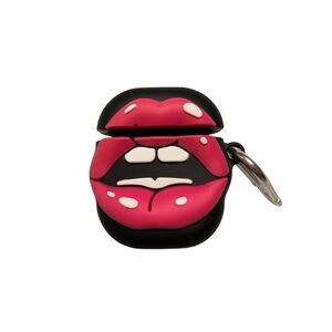 Pink Lips 3D Silicone AirPods Pro Case Shockproof Cover With Carabiner Clip